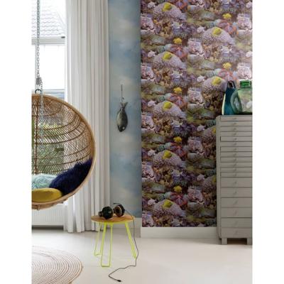 Noordwand behang good vibes coral and tropical fish geel en paars