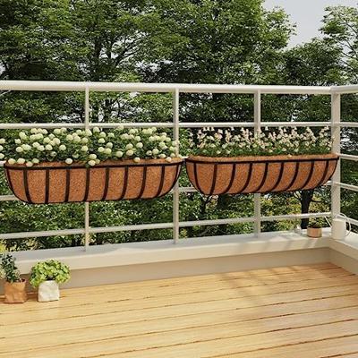 VidaXL Muurbakken 2 st met kokosvezel 91x20x23 cm staal zwart