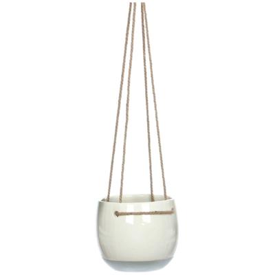 Mica Decorations Resa hangpot rond 13,5x11,5cm wit