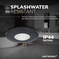 Set van 3 Pavo - Platte LED ipbouwspots met lage inbouwdiepte 12mm - 3 Watt 300 Lumen - 2700K Warm wit - Dimbaar - Rond - Meubelspot - IP44 waterdicht - Zwart - thumbnail