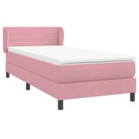 Boxspring met matras fluweel roze 90x210 cm - thumbnail