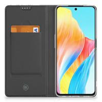 OPPO A98 5G Stand Case Zwart Roze Vormen - thumbnail