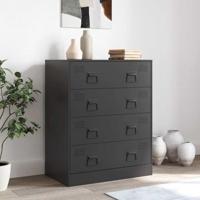 Dressoir 67x39x83 cm staal zwart - thumbnail