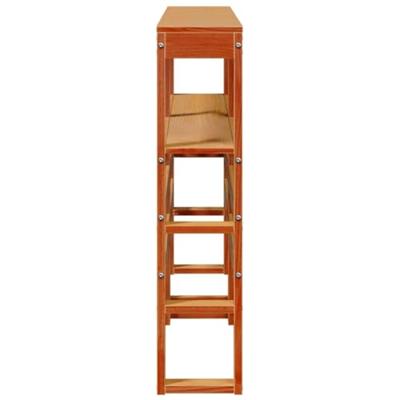 Hoofdbord met schappen 120 cm massief grenenhout wasbruin