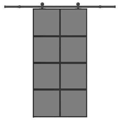 Schuifdeur met beslag 102,5x205 cm gehard glas en aluminium
