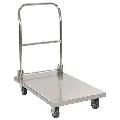 VidaXL Platformwagen 82x53x86 cm roestvrij staal zilverkleurig VidaXL Platformwagen 82x53x86 cm roestvrij staal zilverkleurig