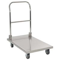 VidaXL Platformwagen 82x53x86 cm roestvrij staal zilverkleurig - thumbnail