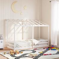 Kinderbed met bedhuis 90x190 cm massief grenenhout wit - thumbnail
