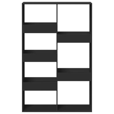 Boekenkast 100x33x155,5 cm bewerkt hout zwart