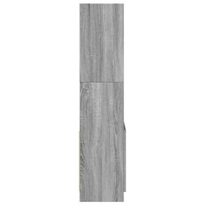 Hoge kast 63x33x180 cm bewerkt hout grijs sonoma eikenkleurig