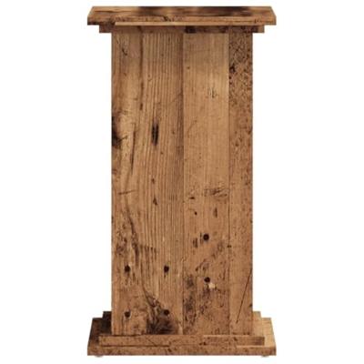 VidaXL Plantenstandaard 33x33x60 cm bewerkt hout oud houtkleurig - thumbnail