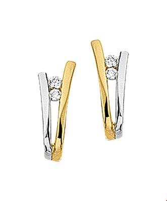 TFT Stekercreolen Zirkonia Bicolor Goud Glanzend TFT Stekercreolen Zirkonia Bicolor Goud Glanzend