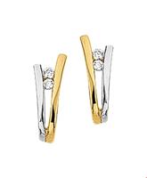 TFT Stekercreolen Zirkonia Bicolor Goud Glanzend - thumbnail