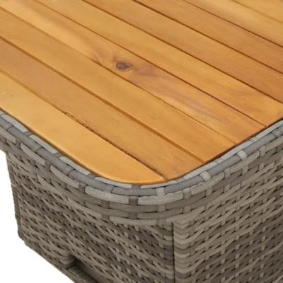 4-delige Tuinset met kussens poly rattan grijs