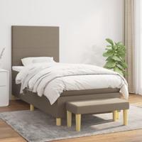 Boxspring met matras stof taupe 100x200 cm - thumbnail