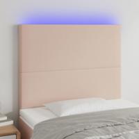 Hoofdbord LED 80x5x118/128 cm kunstleer cappuccinokleurig - thumbnail