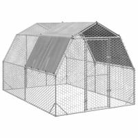 Kippenren met dak 2,5x4x2,25 m gegalvaniseerd staal - thumbnail