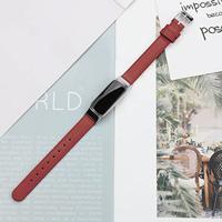 Fitbit Luxe - Leren bandje - Maat: Large - Rood - thumbnail