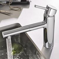 Grohe Concetto keukenkraan met uittrekbare handdouche dualspray chroom - thumbnail