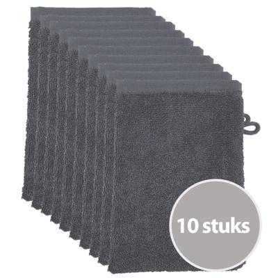 The One Washandjes Antraciet - 10 stuks