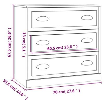 Dressoir 70x35,5x67,5 cm bewerkt hout grijs sonoma eikenkleurig Dressoir 70x35,5x67,5 cm bewerkt hout grijs sonoma eikenkleurig