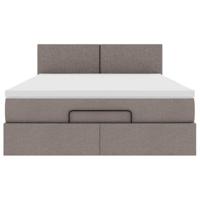 Bed met matras 140x190 cm stof taupe - thumbnail
