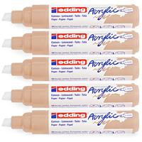 Acrylmarker edding e-5000 breed warm beige | 5 stuks - thumbnail