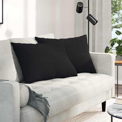 VidaXL Sofa kussens 2 stuks zwart 70 x 50 cm stof VidaXL Sofa kussens 2 stuks zwart 70 x 50 cm stof