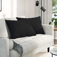 VidaXL Sofa kussens 2 stuks zwart 70 x 50 cm stof - thumbnail