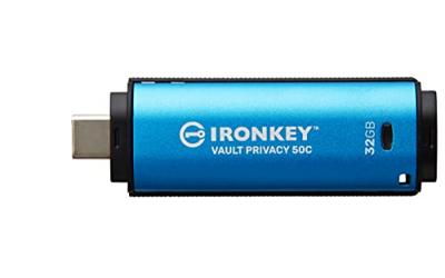 Kingston IronKey Vault Privacy 50 Series USB-stick 32 GB Blauw IKVP50C/32GB USB-C Kingston IronKey Vault Privacy 50 Series USB-stick 32 GB Blauw IKVP50C/32GB USB-C