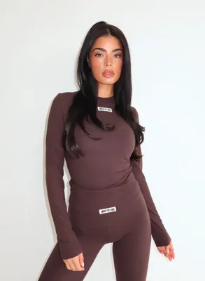 Unique The Label Nena Longsleeve Dames Bruin - Maat S - Kleur: Bruin | Soccerfanshop Unique The Label Nena Longsleeve Dames Bruin - Maat S - Kleur: Bruin | Soccerfanshop