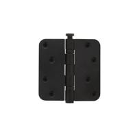 Kogellagerscharnier 89 x 89 mm met ronde hoek mat zwart incl. schroeven - thumbnail