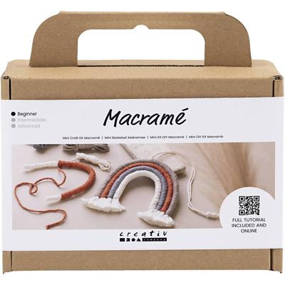 Creativ Company Mini hobbyset macramé, regenboog, 1 doos