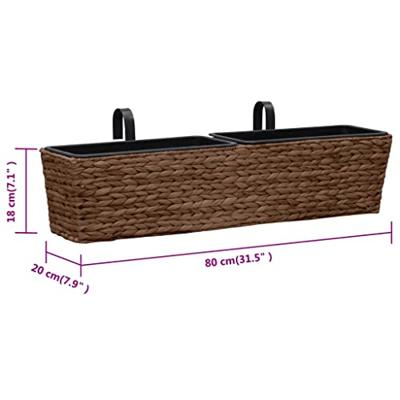 Plantenbakken 2 st waterhyacint bruin