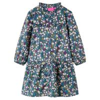 VidaXL Kinderjurk met lange mouwen 92 donkerblauw - thumbnail