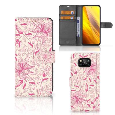 Xiaomi Poco X3 | Poco X3 Pro Hoesje Pink Flowers Xiaomi Poco X3 | Poco X3 Pro Hoesje Pink Flowers