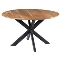 LivingFurn Ronde Eettafel 'Oslo' Mangohout en staal, 120cm - thumbnail