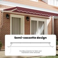 VidaXL Inklapbaar zonnescherm bordeauxrood 350 x 200 cm - thumbnail