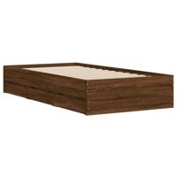 Bedframe met lades bewerkt hout bruin eikenkleur 90x200 cm - thumbnail