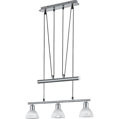 LED Hanglamp Rechthoekig - 3-lichts - E14 Fitting - Warm Wit 3000K - Mat Nikkel