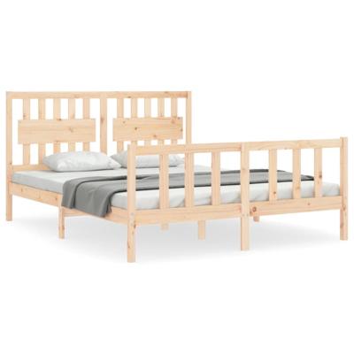 Bedframe met hoofdbord massief hout