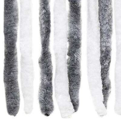 VidaXL Vliegengordijn 100x220 cm chenille grijs en wit