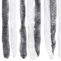 VidaXL Vliegengordijn 100x220 cm chenille grijs en wit - thumbnail
