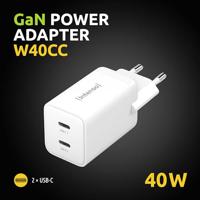 Intenso W40CC GaN USB-oplader 40 W 2x USB-C Wit Binnen GaN, USB Power Delivery (USB-PD) - thumbnail