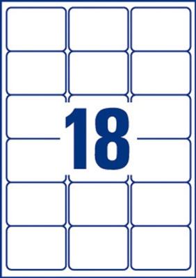 Etiket Avery J8161-40 63.5x46.6m wit 720 etiketten