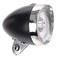 Simson voorvorkkoplamp classic mini zwart incl. bat. op kaart - thumbnail