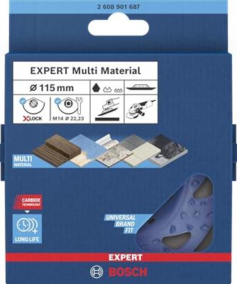 Bosch Accessoires EXPERT Multi Material carbide Slijpkop grof | schuin | X-LOCK | 115 mm | 22,23 mm - 2608901687 Bosch Accessoires EXPERT Multi Material carbide Slijpkop grof | schuin | X-LOCK | 115 mm | 22,23 mm - 2608901687