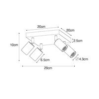 QAZQA Moderne spot zwart vierkant 4-lichts - Facil - thumbnail