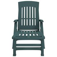 Ligbed met wielen inklapbaar PP groen - thumbnail