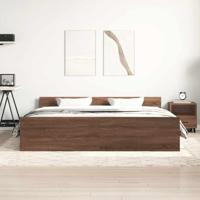 Bedframe hoofd- en voeteneinde bruin eikenkleur 160x200 cm - thumbnail